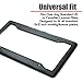 Zone Tech Carbon Fiber Plastic License Plate Cover Frame - 2-Pack Classic Black Premium Quality Standard Fit Novelty/License Plate Frame
