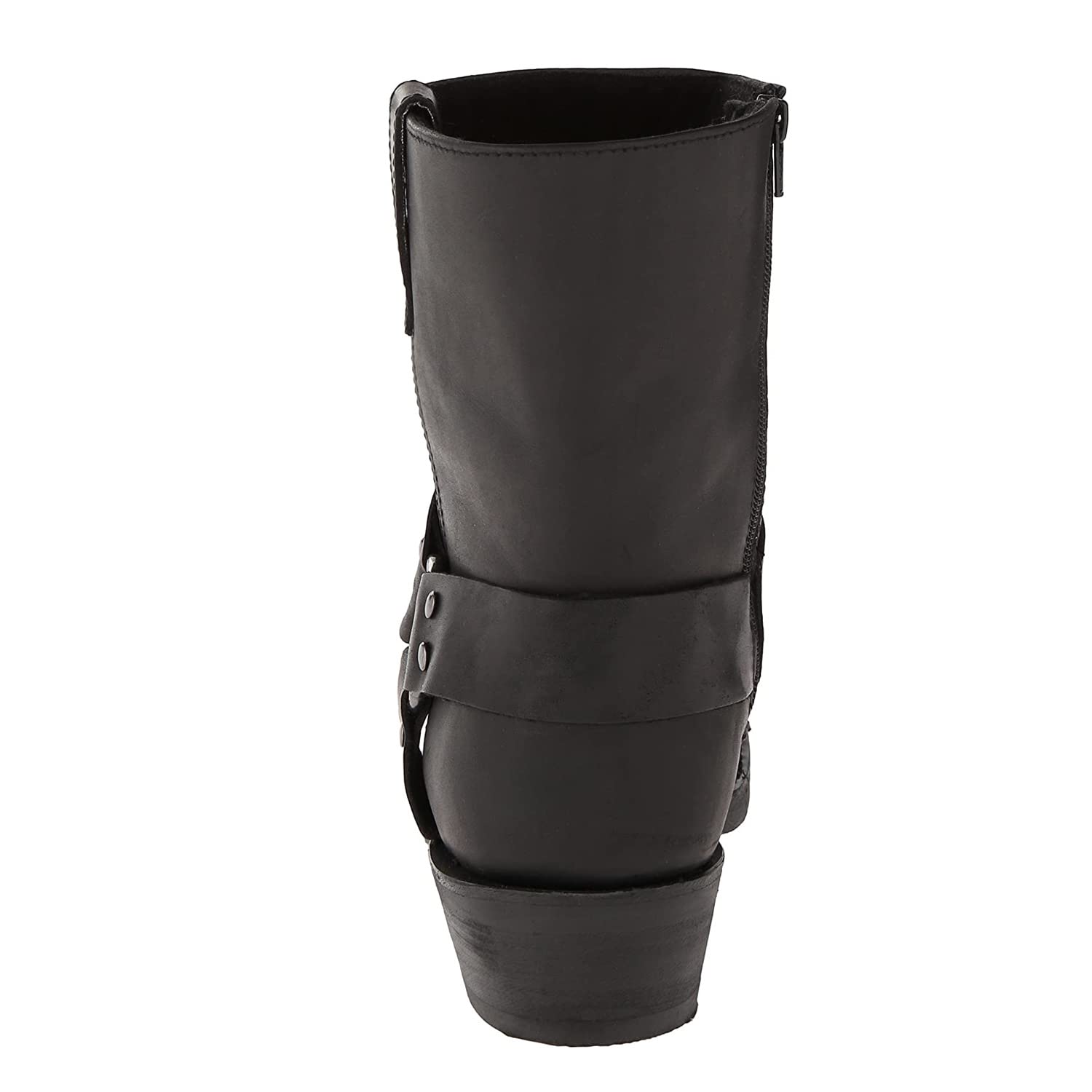 Stivali Western da Uomo Punta Quadrata Stivaletto Biker con Cerniera,Nero,44 EU