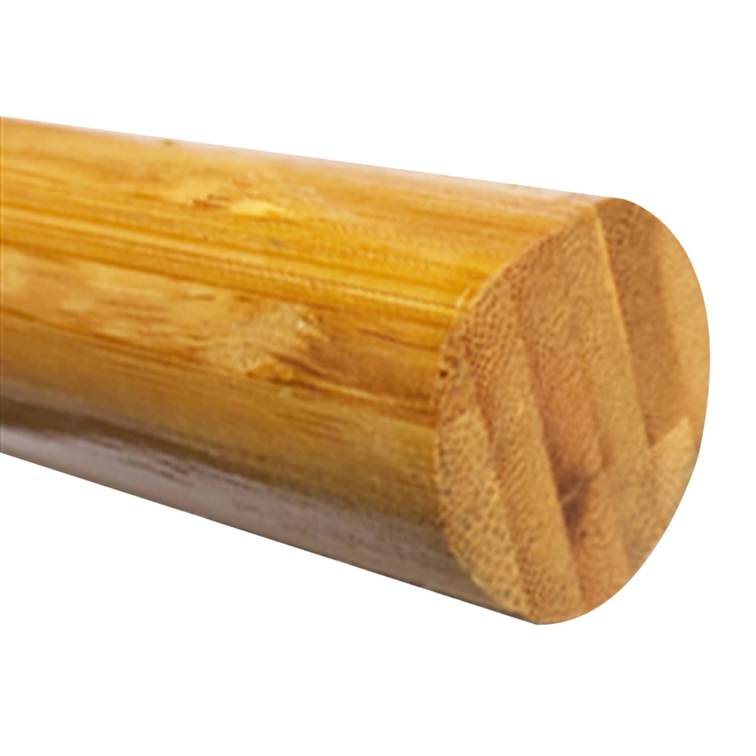 Drewniana laska, Bambusowa laska do chodzenia z zakrzywionym uchwytem i antypoślizgową stopką, dla dorosłych, naturalna, 85-92 cm(85cm)