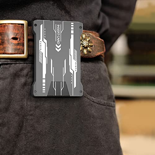 Wallet For Men Slim-Minimalist-Aluminum-Metal-Wallet With 1 Clear Window Id Badge Holder, Rfid Blocking Wallet With Money Clip, Credit Card Holder Tactical Wallet #TOP4