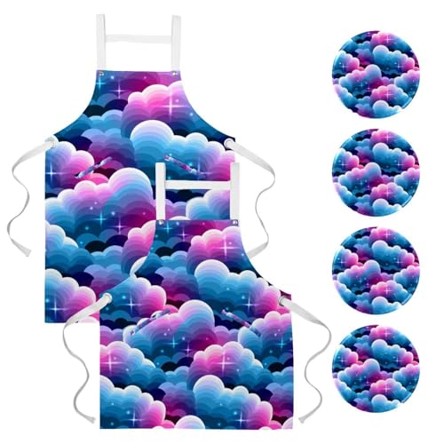 Tablier de cuisine lot de 2 avec broches pour pâtisserie restaurant et bar