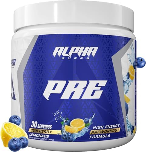 Pre, Pre-Workout Powder for Men & Women, Back to Basics Preworkout Formula for Fitness & Gym Training Athletes – Boost Energy, Focus & Performance (30 Servings, Blueberry Lemonade)