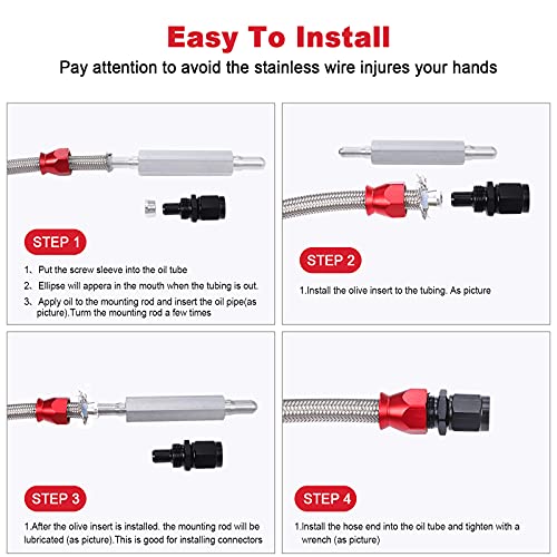 6An 3/8" Ptfe Fuel Hose 20Ft Fuel Line Kit Efi Ls Fuel Injection Line E85 Oil Gas Hose Fitting Kit Stainless Steel Braided #TOP5