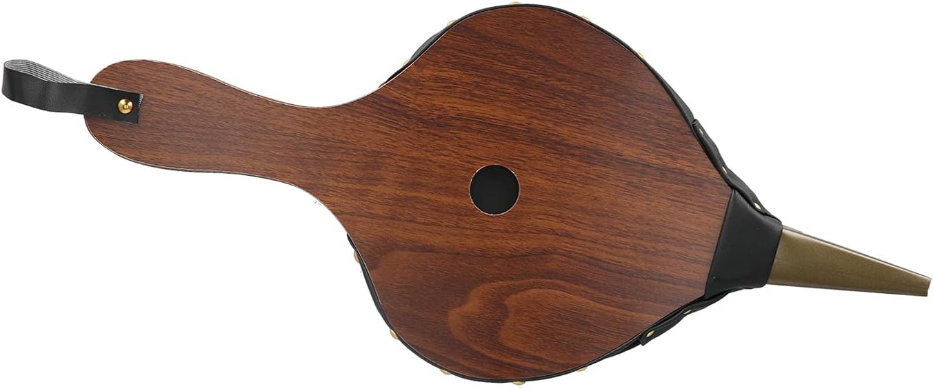 Stove Blower, Wooden Manual Fireplace Bellow for Pit, Outdoor BBQ Camping Straw Blower with Leather Nozzle, Handheld Starter Tool for Bonfire Stove and Indoor Firepl