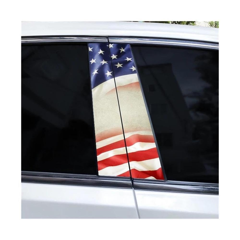 Body Parts 2pcs Car Window Pillar Decal Eagle Flag Stickers DIY Waterproof Vinyl Car Pillar Sticker(F)