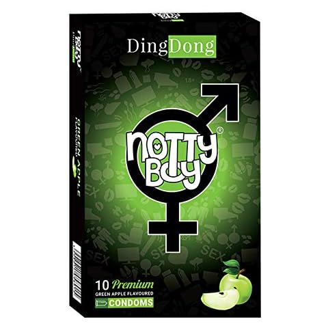 NottyBoy Green Apple Flavoured Condoms for Oral (Pack of 10) Cover