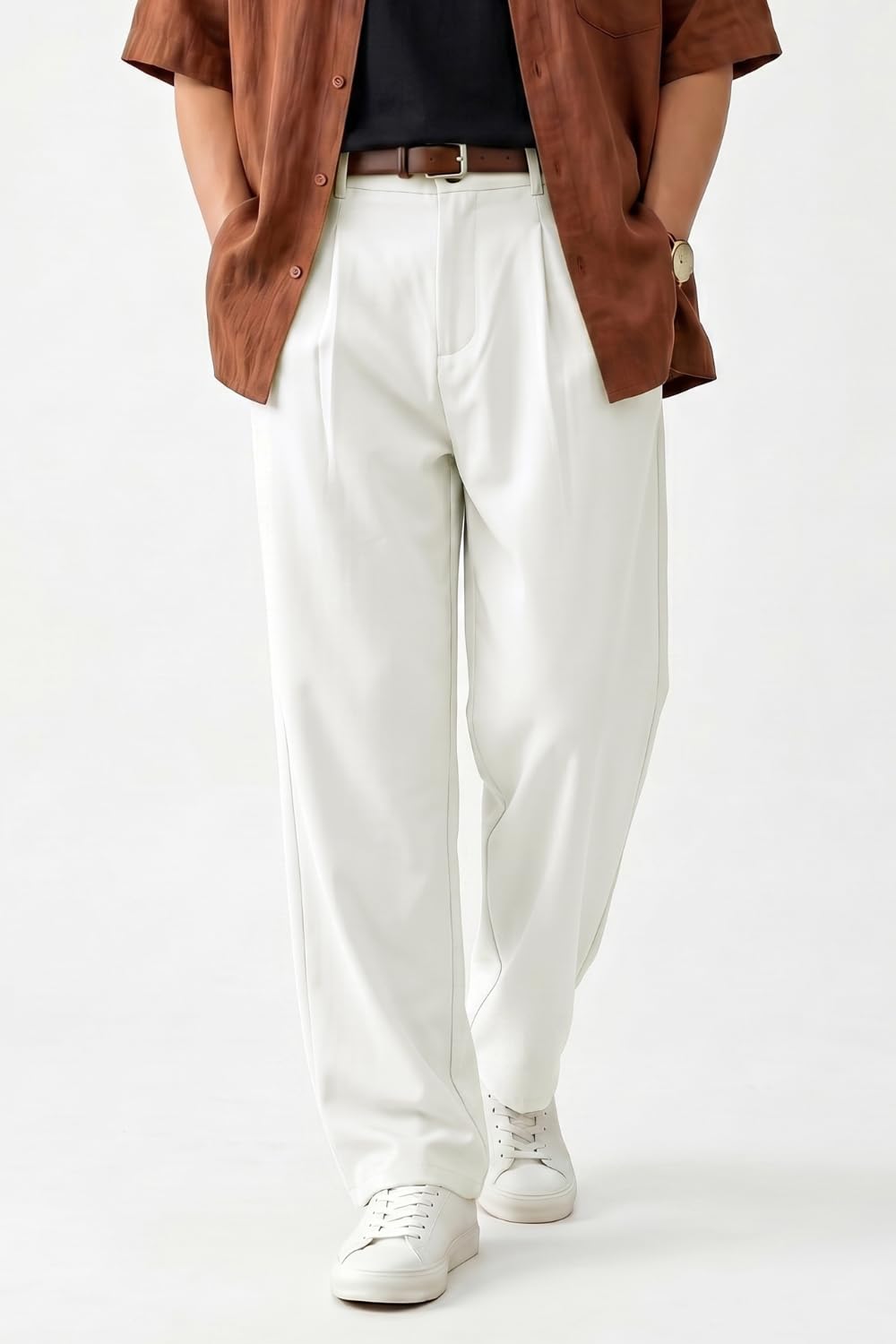 Heyfanee Herren Chino Hose Loose Fit Leichte Freizeithose für Männer Sommer Strand Hose Mit Taschen