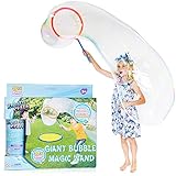  KreativeKraft Juego Pompas de Jabon, Pomperos para Niños Gigantes, Incluye Liquido para Hacer Burbujas Enormes, Juegos Aire Libre para Niños, Regalos Originales para Niños