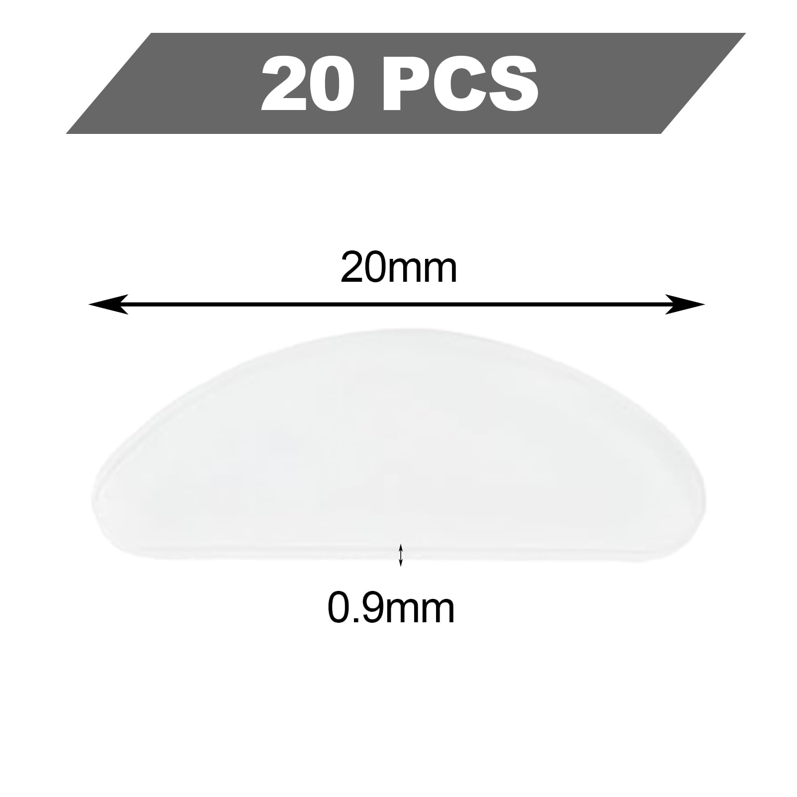 10 pares 1mm Almohadillas de nariz para lentes,Almohadillas Gafas Nariz de Silicona,Almohadilla de Nariz Adhesiva de Silicona Antideslizante,para Anteojos y Gafas de Sol(Transparente)