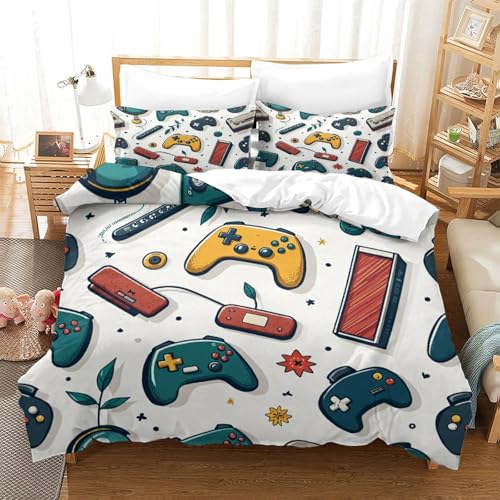 Drap de couette lavable machine anti-tache housse manettes de jeu 3D - 3