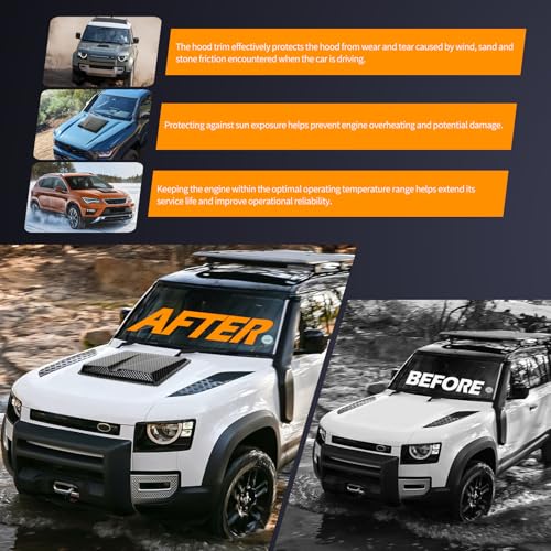 Image of DREAMOTOR Hood Scoops For Cars, Universal Hood Scoop Vents, Automotive Hood Scoops for Trucks Compatible with F150 F250 F350 GMC Sierra 1500 2500 Dodge Ram 1500 2500 Toyota Tundra Jeep Wrangler