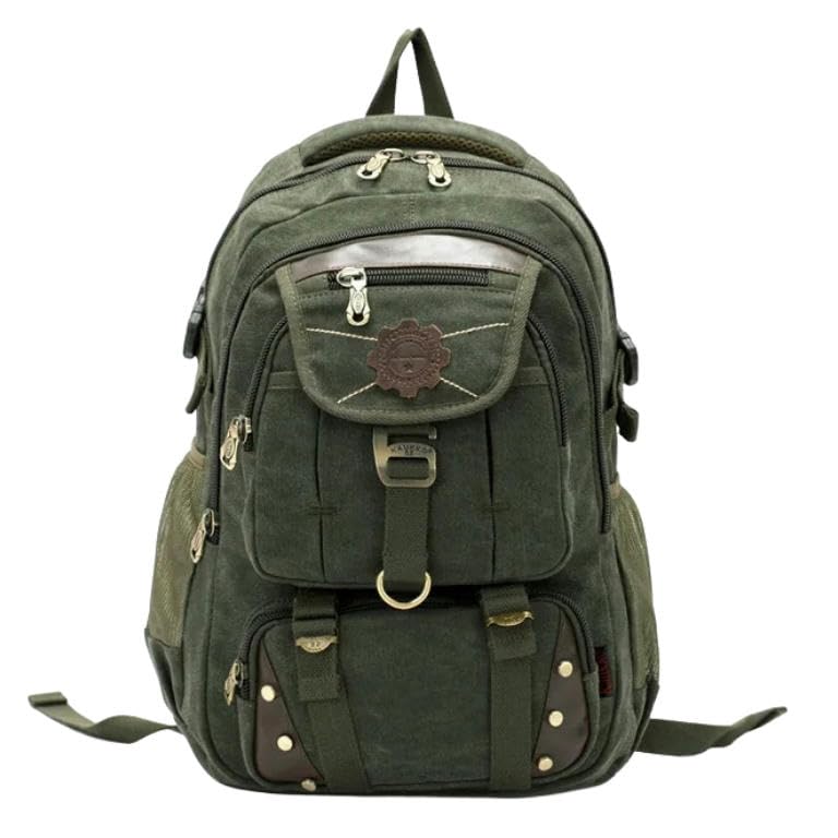 KOSTEN Backpack Men's Backpack Canvas Men's Travel Bags Large Capacity Travel 14 '' Laptop Backpack Bag-Army Green