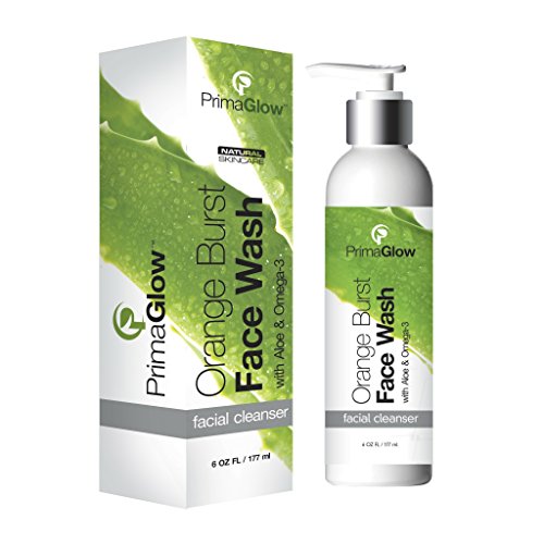 PrimaGlow Orange Hydrating Facial Cleanser, a Daily Face Wash Anti-Aging Facial Cleanser for All Skin Types from Oily Skin, Normal to Dry. 6 ounce