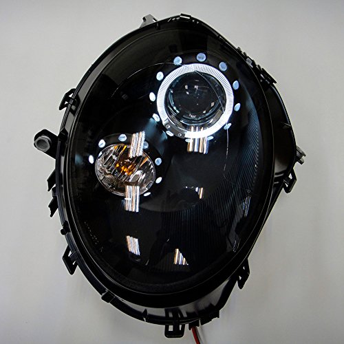 Phares BMW Mini R55-R57 2006-2010 noirs avec Angel-Eyes Auto-Style