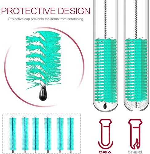 Image of Long Straw Brush Cleaner (10 Pack), Flexible Nylon Tube Cleaning Brushes with 0.4 inch Bristles, Rust-Proof Stainless Steel Wire Washer for Reusable Tumblers, Sports Bottles & Pipes (10 Inch)