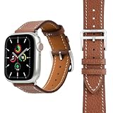 [Valorex] アップルウォッチバンド イタリア製トゴレザー 本革 レディース メンズ 38mm 40mm 41mm 42mm/44mm 45mm 46mm 49mm 全機種対応 (ブラウン,38/40/41/42mm)