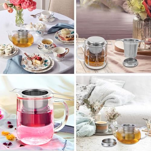 HAUSPROFI Tee-Ei, 304 Edelstahl Teesieb mit Deckel und faltbarem Griff, Teefilter für Teekannen, Tassen, Tassen zum Aufbrühen von steilenden losen Blättern, 1 Packung