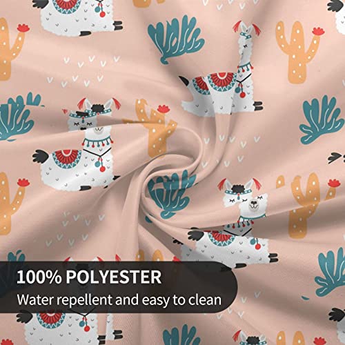 Alpaca Table Cloth Round Table Cover Wrinkle Resistant Waterproof Tablecloth 60 Inch Washable For Kitchen Party Picnic Pink #TOP4