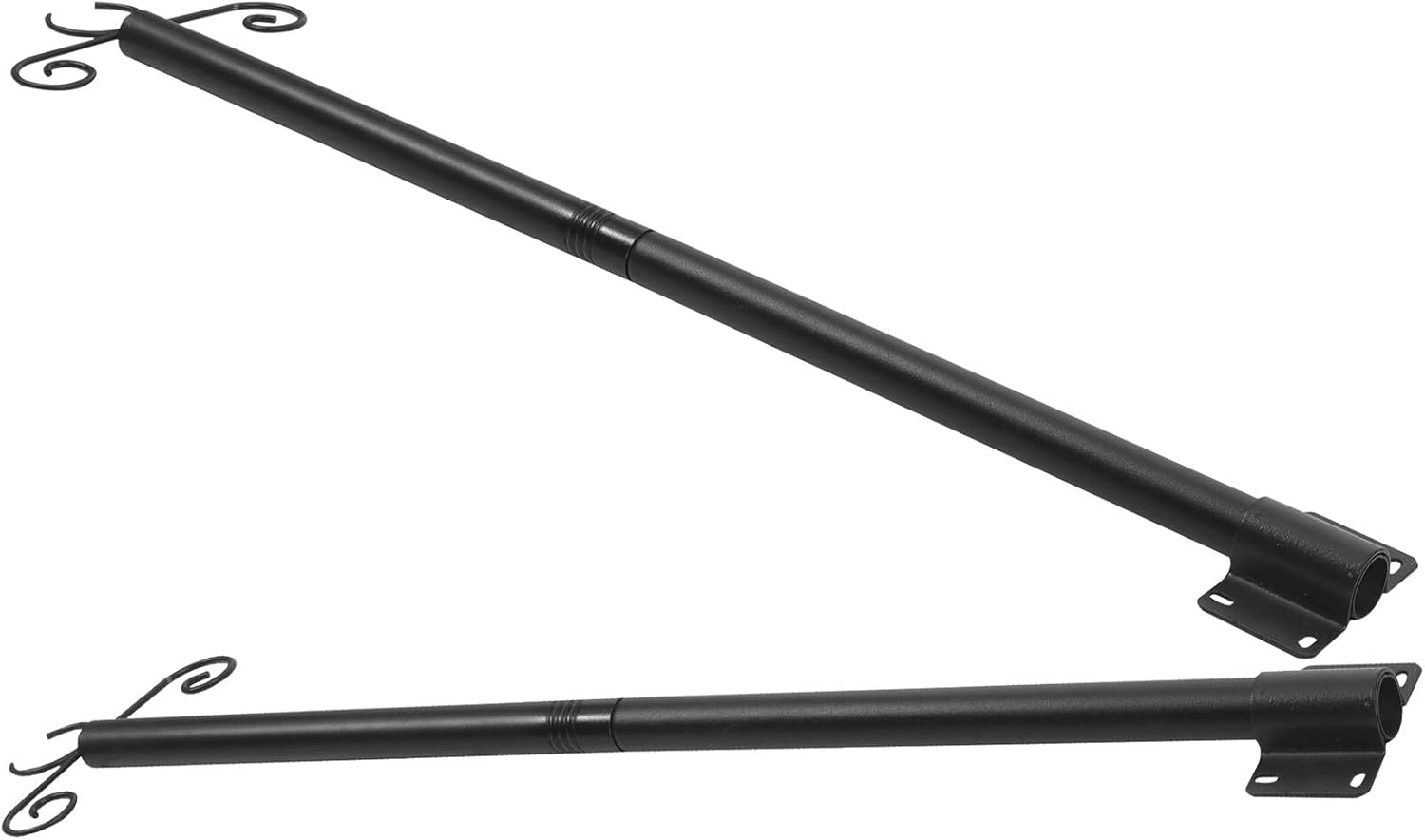 Mipcase Outdoor Metal String Light Poles for Hanging Lights and Bird Feeders, 80cm Heavy-Duty Patio Poles with Double Hooks, Outdoor Lighting Accessories for Garden, Deck, and Yard