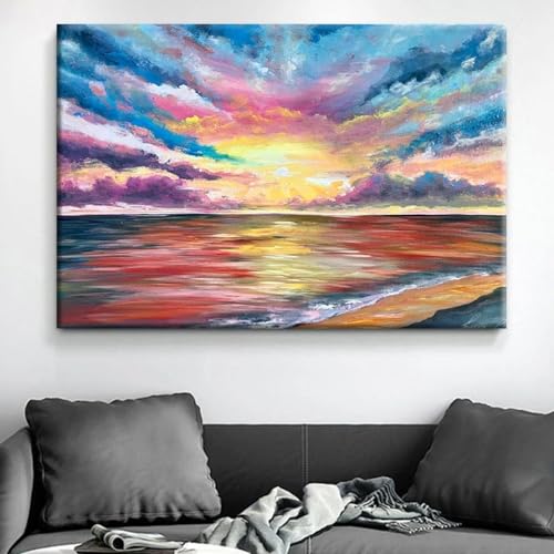 Impression sur toile abstraite colorée pour une évasion quotidienne face au ciel marin