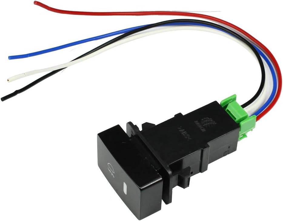 LED Fog Light ON/OFF Switch with Plug Wire, 5-Pin Black Car Push Fog Light Switch, Push Button for Honda CRV