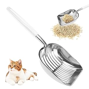 BLLREMIPSUR Metall Katzenstreuschaufel mit Langem Griff
