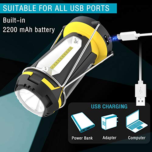 Tesecu Lanterna da Campeggio Torcia Lanterna LED 3 in 1, 8 Modalità di Illuminazione, Lampada Ricaricabile USB Portatile… - immagine 6