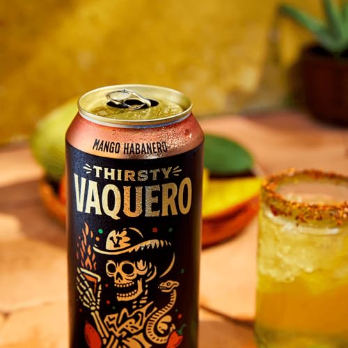Image of Thirsty Vaquero, Variety Pack, Mexican-inspired soda, Real Fruit Juice & Savory Spices, Organic Agave, Low Calorie | Lime, Salt & Chile, Watermelon Jalapeno, Mango Habanero (12-Pack | 16Oz Cans)