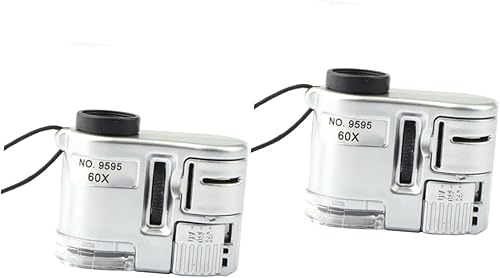 Miniatura 8 de Gatuida 2 unids 60x telescopio de mano microscopio para adultos 60 lupa microscopio de mano microscopio