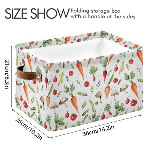 Image of Aslsiy Storage Basket Vegetables Garden-2 Nursery Bins Baby Canvas Box Clothes Shelf Basket Laundry Hampers 2 Pcs