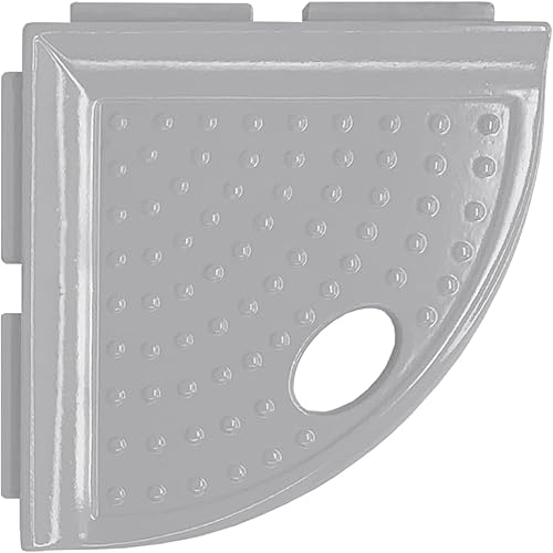 Questech Décor - Reposapiés de ducha, estante de afeitado de ducha esquinero montado en la pared, con tapa para nueva construcción, organizador de Questech Décor - Reposapiés de ducha, estante de afeitado de ducha esquinero montado en la pared, con tapa para nueva construcción, organizador de