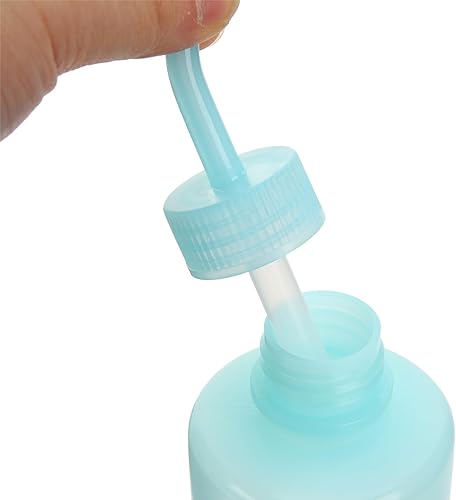 Miniatura 2 de VILLCASE 6 botellas de lavado con boquilla curvada para tatuajes de plástico y botellas de riego de plantas, fácil control para aplicaciones de