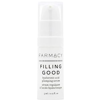 Farmacy Hyaluronic Acid Serum for Face - Filling Good Face Serum with Vegan Collagen Peptides - Helps Smooth Fine Lines + Wrinkles - Hydrating, Plumping + Anti Aging Skin Care 5ml