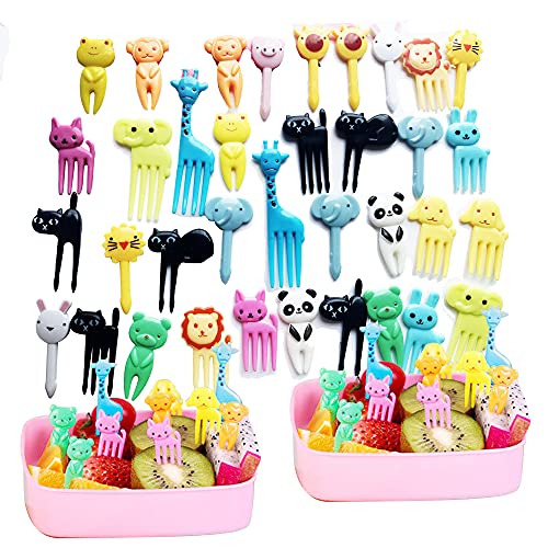 36 Pcs Animal Food Picks for Kids, Cute Cartoon Animal Fruit Food Toothpicks,Reusable Lunch Picks for Kids Bento, Lunch Bento Box Picks for Toddler,kids lunch accessories