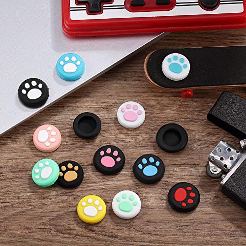 Sumind 28 Pieces Replacement Cute Cat Claw Design Thumb Grip Caps Thumb Grips Analog Stick Cover Joystick Cap Soft Silicone Cover Compatible With Nintendo Switch, Switch Lite And Joy-Con Controller #TOP5