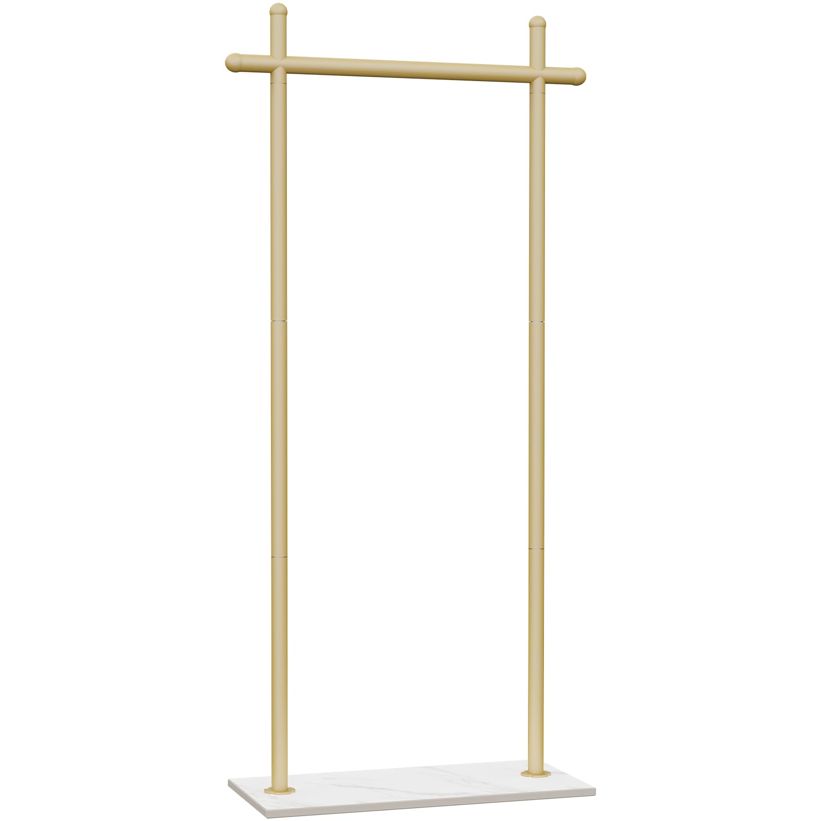 Métal Porte Manteau, Portant à Vêtements avec Base Rectangulaire, Portemanteau sur Pieds avec Dalles de Roche Lourdes, pour Entrée, Salon, Chambre, Bureau, 175cm, Doré, Le grand