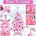 [ Remote Control & 12 Modes ] 3 Ft Christmas Tree with Timer 50 Warm White & Multi Color Lights, 15 DIY Ornaments 3D Star Topper - Artificial Small Pink Christmas Tree for Home Indoor Tables - Pink