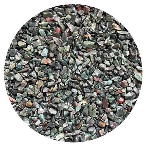 Image of 2 oz Lot Natural Bloodstone Semi Tumbled Gemstone Chips, Crushed Mini Crystals, Undrilled Crystal Chips (Bloodstone)