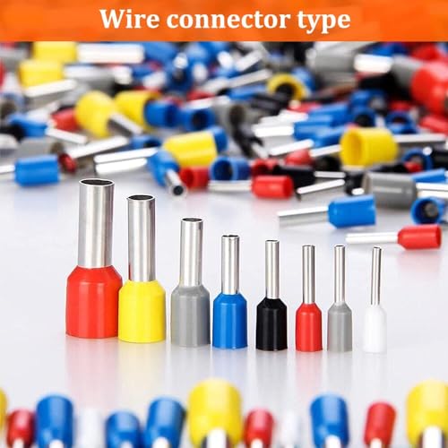 Image of 1200-pcs wire ferrule crimp connector assortment kit, insulated copper ferrules for secure electrical connections, crimping ferrules for electrical wiring, wire jointer kit (Multicolor)