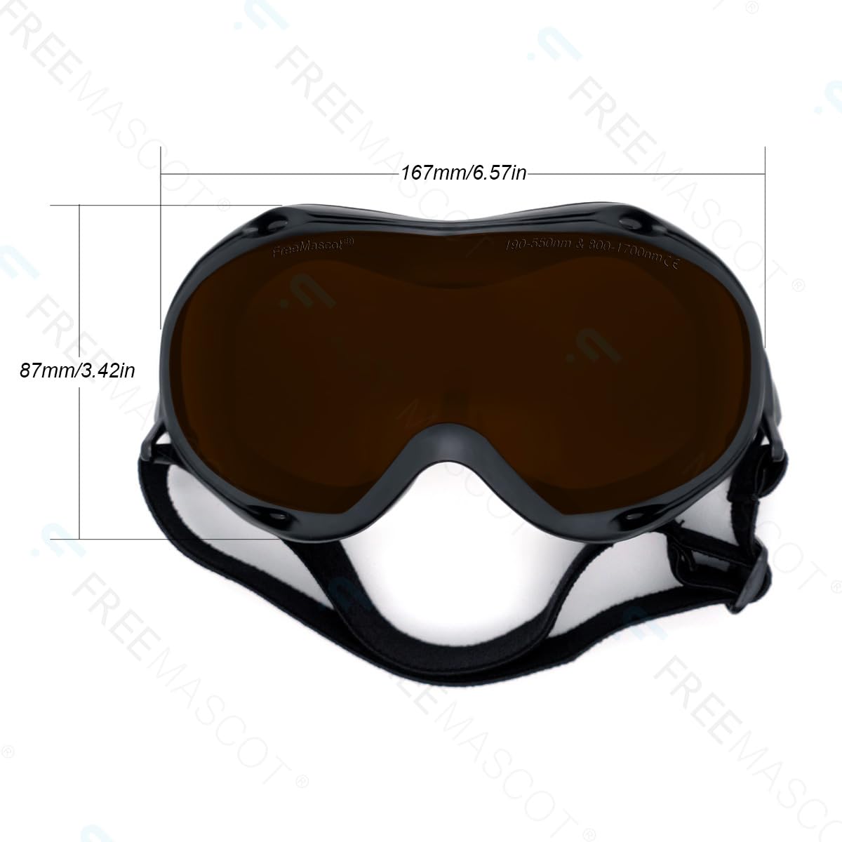 FreeMascot Gafas de seguridad profesionales OD 6+ 190nm-550nm / 800nm-1700nm de longitud de onda láser