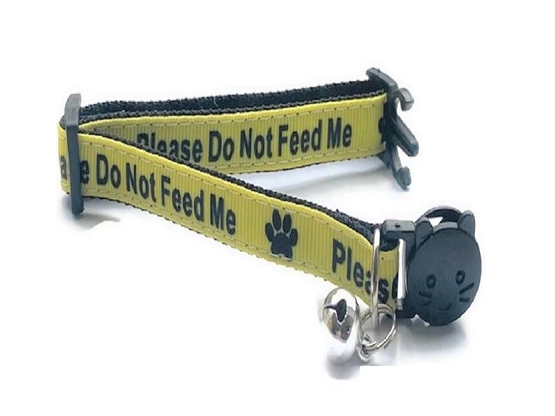 ZACAL Collari per gatti con campana | Collari per gatti con scritta – Please Do Not Feed Me/I Am Microchip | Collari per gatti con fibbia staccabile a sgancio rapido sicuro