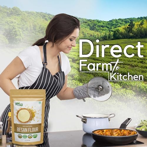 Image of Organic Zing Besan Flour also known as Chickpea Flour, Bengal Gram Flour or Garbanzo Bean Flour | Vegan | Preservative Free | Product of India - (453gm) Resealable Pack
