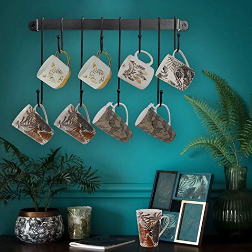 Ajart Coffee Mug Holder For Wall: 17-Inch Black Coffee Bar Cup Hanger Hooks - Hanging Coffee Cup Rack Storage Organizer #TOP2