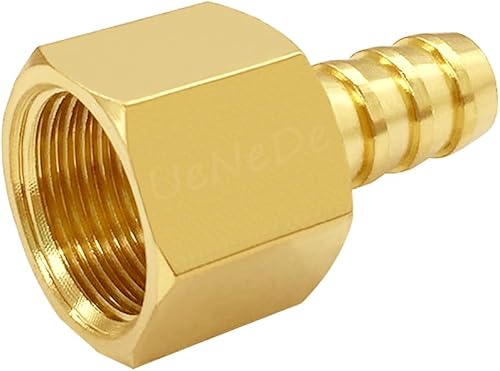 Miniatura 5 de Uenede 6 piezas de latón 14 "NPT hembra a 516" manguera de púas roscada accesorios hexagonales de púas incluyen 6 abrazaderas de acero inoxidable