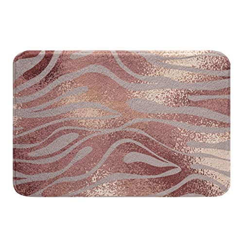 Tapete Rosa Animal Print 40x61 cm Suave Antideslizante