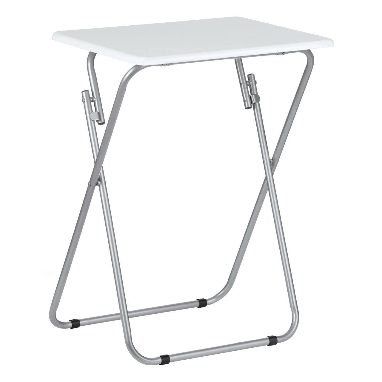 Aggloz Small Folding Table for Room, Outdoor, Computer, Tea Coffee - Lightweight Camping, Dining, Garden, TV Table for Living Room 66x48cm (White)