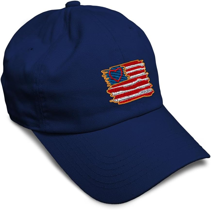 Soft Baseball Hat Embroidered Dad Hat USA Heart Flag America Patriot USA Men & Ladies Baseball Cap Cotton