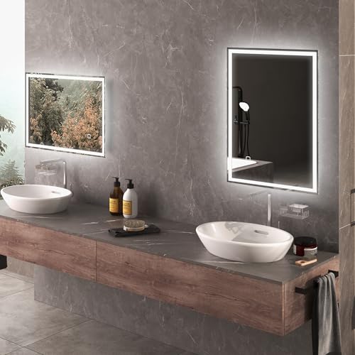 HOMCOM Bathroom Mirror with LED Lights, Illuminated Makeup Mirror with 3 Colours, Defogging Film and Memory Function, Hardwired, Horizontal or Vertical, 70 x 50 cm - Cosy Home Interiors HOMCOM Bathroom Mirror with LED Lights, Illuminated Makeup Mirror with 3 Colours, Defogging Film and Memory Function, Hardwired, Horizontal or Vertical, 70 x 50 cm - Image 9