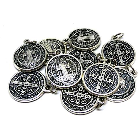 Medalla plateada San Benito con argolla, 10 unidades GTBITALY Cover