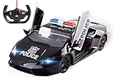 Fast Toy Police Car RC 5 Ch Large 1:14 Sports Car Remote Control Police Car Toy for Kids with Front Lights - Remote Controlled Opening Doors Toy Police Car